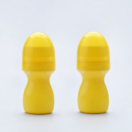 Rollo amarillo del aceite de perfume del color en el plástico vacío de las botellas 45ml para el desodorante